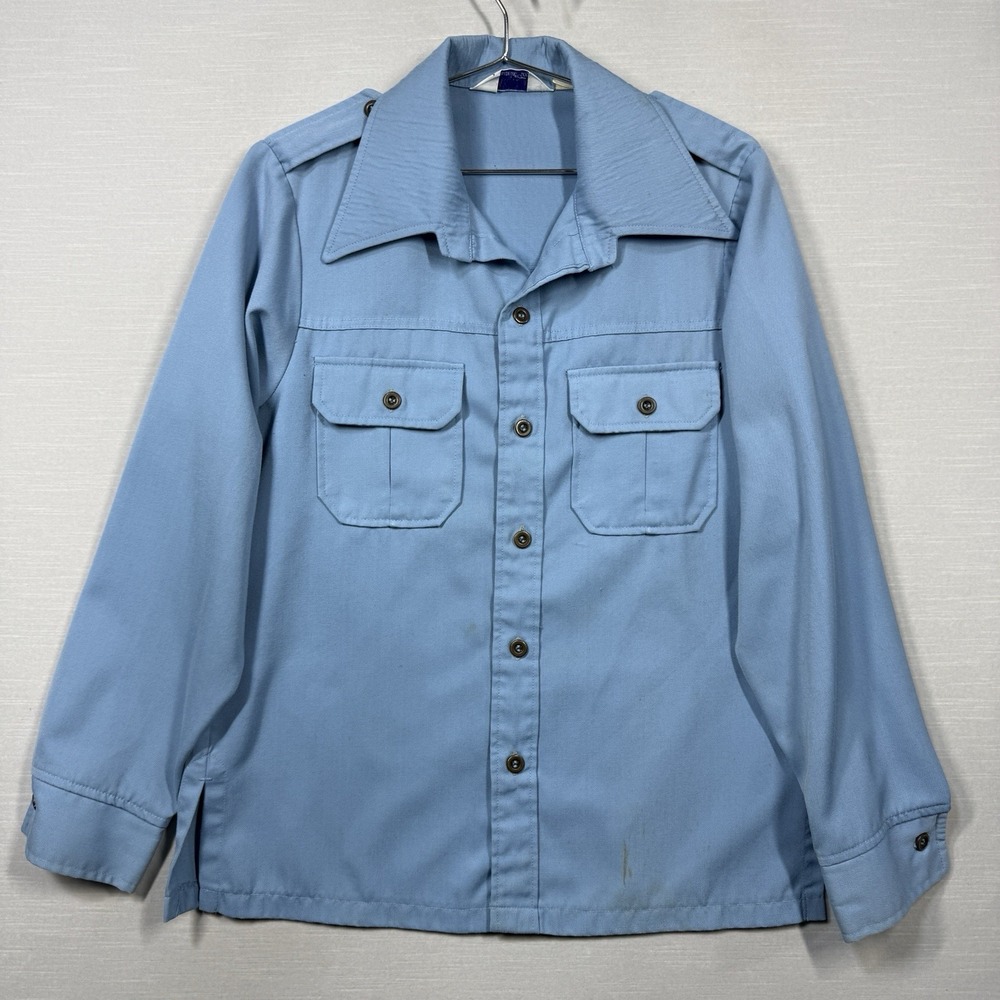 Vintage Levis Panatela Shirt Mens‎ Large Blue Brass Button Long Sleeve Workwear